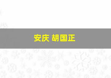 安庆 胡国正